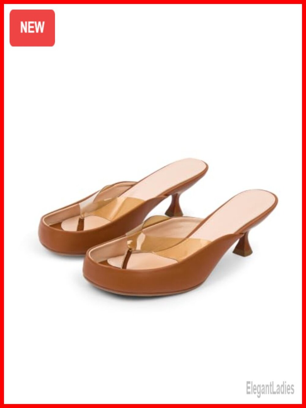 Jelly Thong Sandals Kitten Heel Slip On Beach Summer Shoes